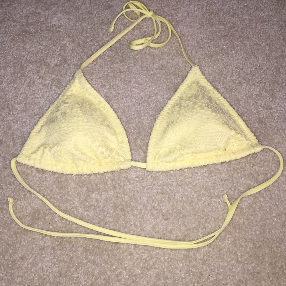 yellow lace swim top